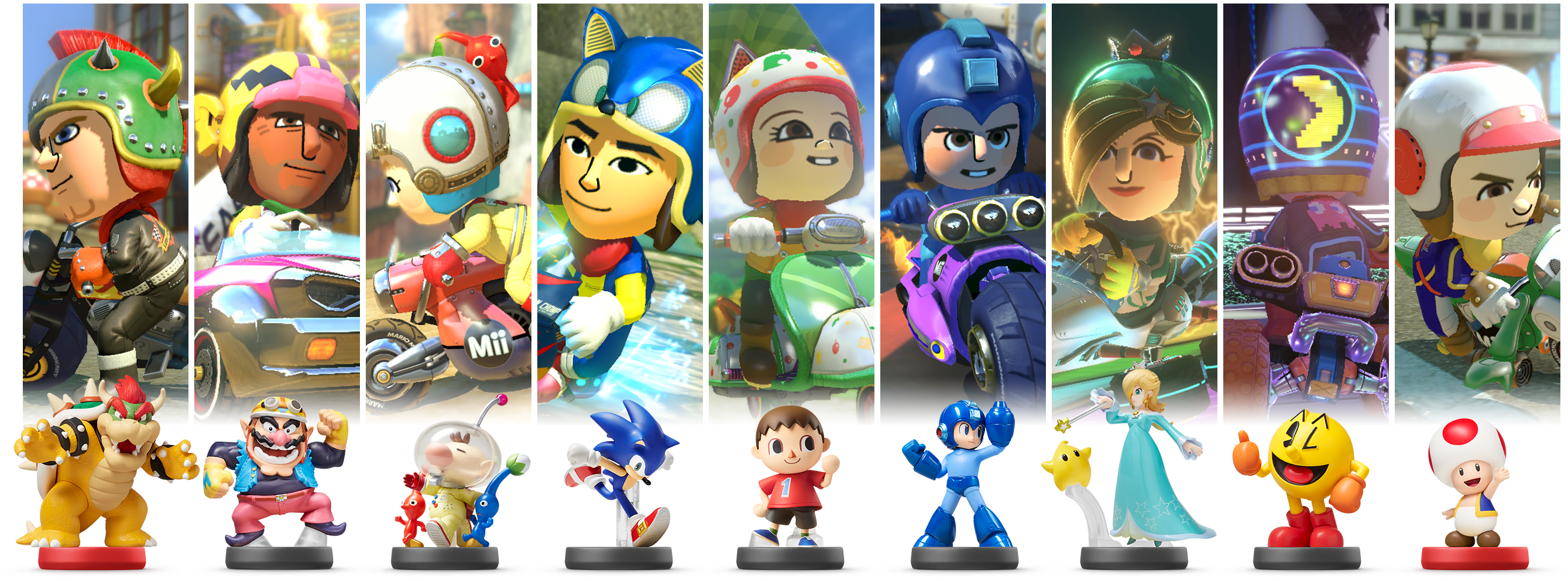 Second wave of amiibo Mii racing suits.