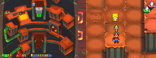 Twenty-second block in Thwomp Caverns of the Mario & Luigi: Partners in Time.