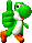 Yoshi jumping from a half-pipe
