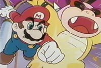 Roy getting beaten up by Mario in the Amada Anime Series