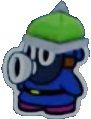 A Blue Spike Snifit from Paper Mario: Color Splash