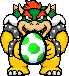 Sprite of Bowser holding a Giant Egg in the penultimate battle of Yoshi's Island DS