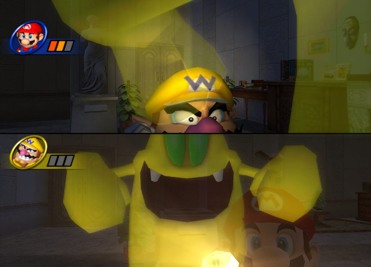 Wario in Specter Inspector from Mario Party 8