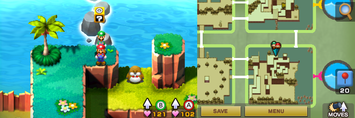 Last block in Beanbean Fields of Mario & Luigi: Superstar Saga + Bowser's Minions.