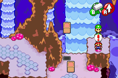 Hidden bean spot in Hoohoo Village, in Mario & Luigi: Superstar Saga.