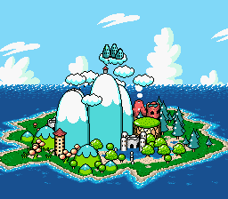 Overview of Yoshi's Island in Super Mario World 2: Yoshi's Island.