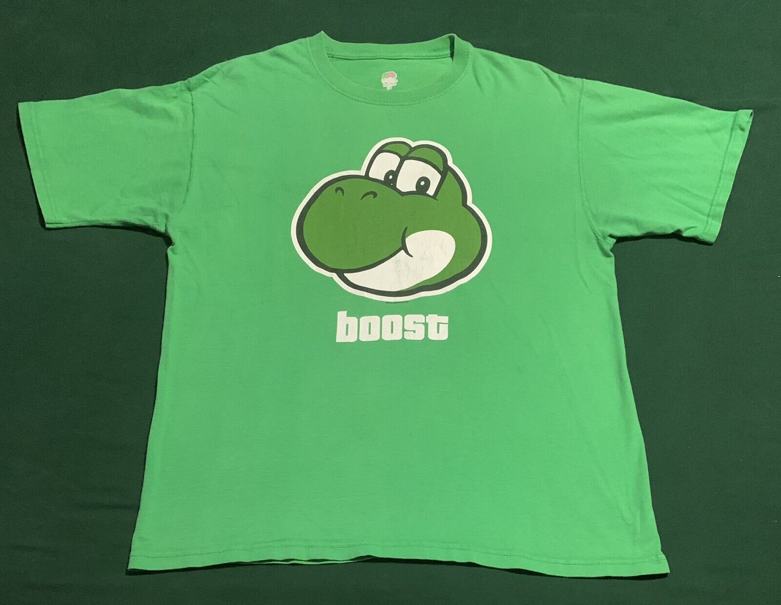 Yoshi's face and the word "boost" from 2009 by Fruit of the Loom[14]