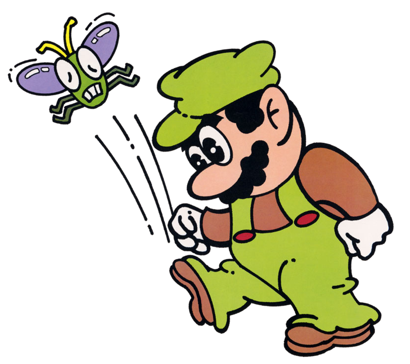 File:MB Luigi Kicking Fighter Fly Artwork.png - Super Mario Wiki, the ...