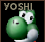 Yoshi's mugshot from Super Smash Bros.