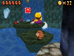 Wario in Behind the Waterfall