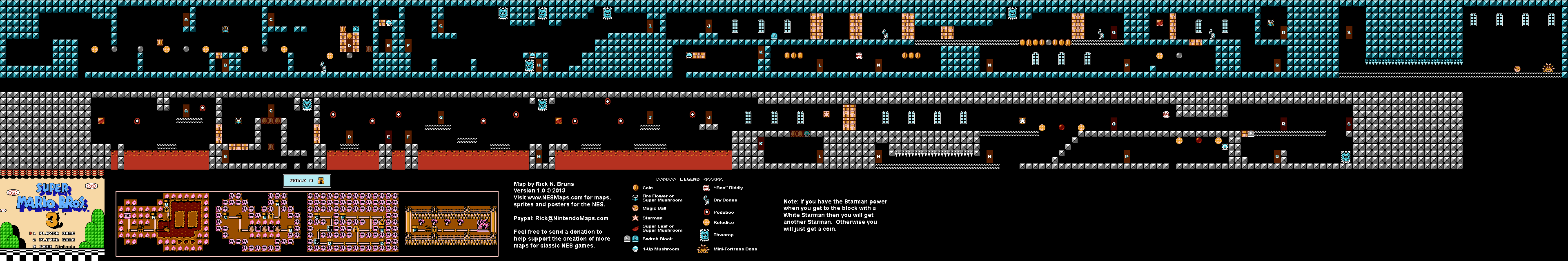 Map of World 8-Fortress of Super Mario Bros. 3