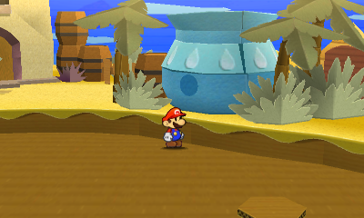 Second paperization spot in Damp Oasis of Paper Mario: Sticker Star.