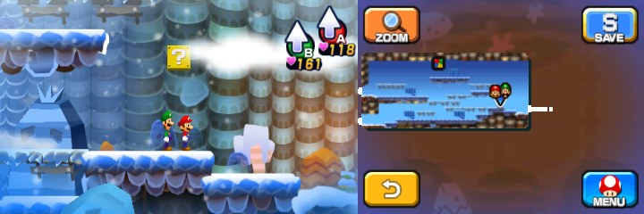 Block 23 in Dreamy Mount Pajamaja accessed by a Dreampoint found at the very peak of the mountain of Mario & Luigi: Dream Team.