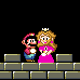 Peach kissing Mario in Super Mario World