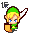 Link holding his sword and shield.