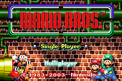 Mario bros on sale classic gba