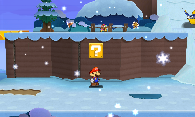 Third ? Block in Snow Rise of Paper Mario: Sticker Star.