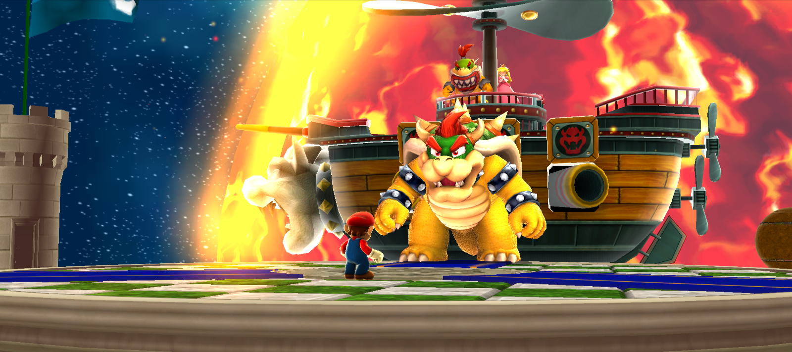 Mario meets Bowser for the final showdown.