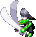 Sprite of a green Kutlass from Donkey Kong Country 2 for the Game Boy Advance