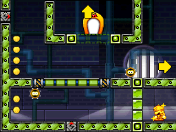 A screenshot of Room 4-7 from Mario vs. Donkey Kong 2: March of the Minis.