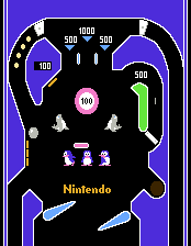 The core design of Scene A in the NES version of Pinball.