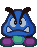 Battle idle animation of Blue Goomba from Paper Mario (discounting the occasional sidling, which is done at random and technically considered a separate animation)