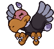 Battle idle animation of Buzzar from Paper Mario
