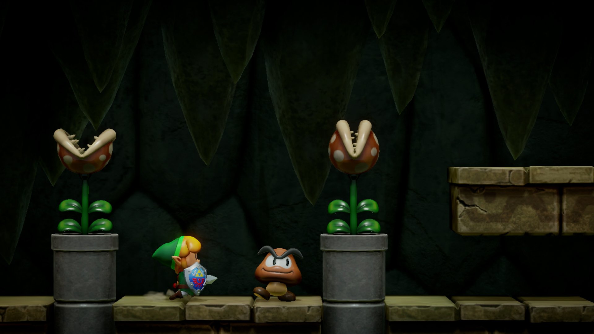 Piranha Plants in Link's Awakening DX (left) and Link's Awakening for Nintendo Switch (right)