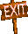 Sprite of an Exit sign from Donkey Kong Country