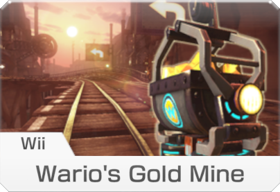 <small>Wii</small> Wario's Gold Mine icon, from Mario Kart 8.