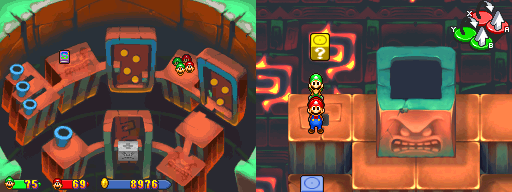 Fourth block in Thwomp Caverns of the Mario & Luigi: Partners in Time.