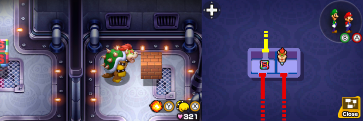 Block 57 in Peach's Castle of Mario & Luigi: Bowser's Inside Story + Bowser Jr.'s Journey.