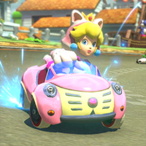File:NSO MK8D May 2022 Week 1 - Character - Cat Peach in Cat Cruiser.png