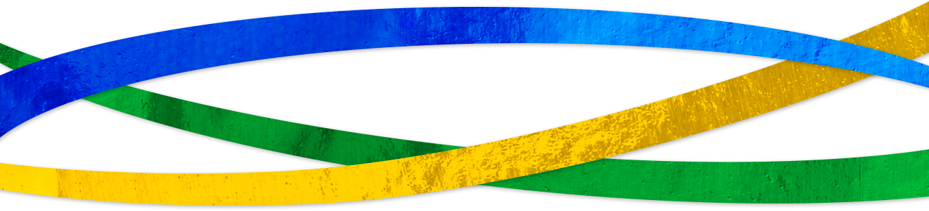The blue, green, and yellow streamers crossing