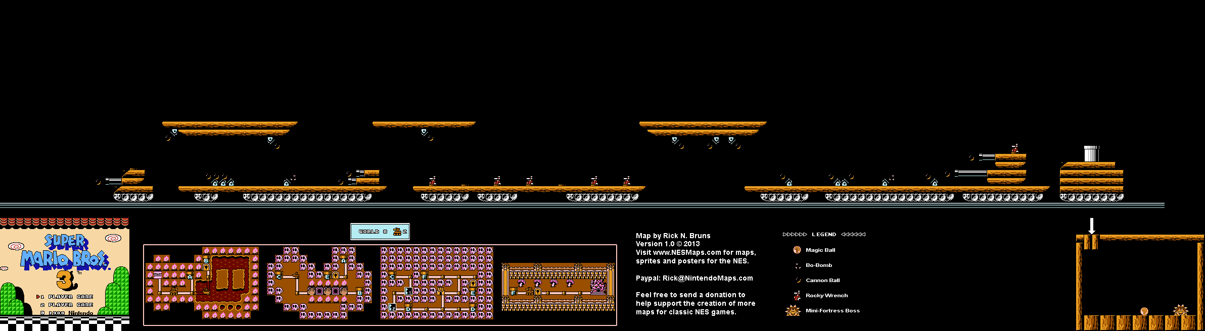 Map of World 8-Super Tank of Super Mario Bros. 3