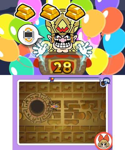Screenshot of Wario Interrupts from WarioWare Gold