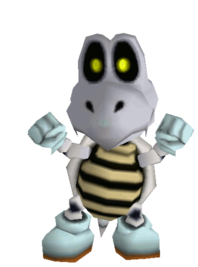 One of Dry Bones's award animations from Mario Kart Wii