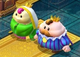 Queen Nimbus (left) and King Nimbus (right) from the Nintendo Switch remake of Super Mario RPG