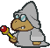 Battle idle animation of a White Magikoopa from Paper Mario