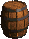 Sprite of a Barrel in Donkey Kong Country.