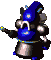 Battle idle animation of Boomer after boosting his defense from Super Mario RPG: Legend of the Seven Stars