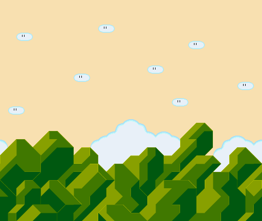 File:SMW Green Mountains Background (Yellow Sky).png
