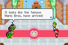 The Border Bros talking to Mario and Luigi