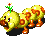 Battle idle animation of a Wiggler from Super Mario RPG: Legend of the Seven Stars
