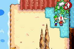 Hidden bean spot in Hoohoo Mountain Base, in Mario & Luigi: Superstar Saga.