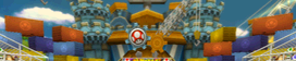 The course banner for Toad's Factory from Mario Kart Wii.