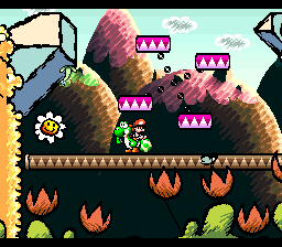 Flower 4: Directly to the left of the first spinning platform, under a Wild Piranha.