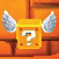 Screenshot of a Flying ? Block from Super Mario 3D Land.