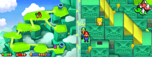 Nineteenth block in Thwomp Volcano of the Mario & Luigi: Partners in Time.