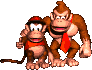 The 2 player team icon in the player select screen for Donkey Kong Country
